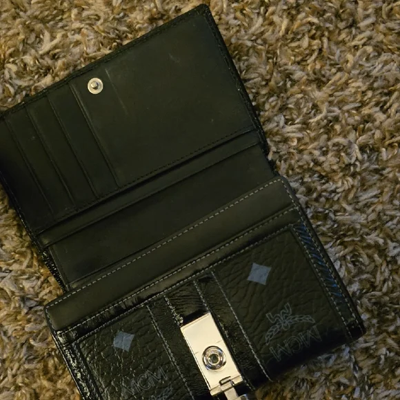 Authentic MCM Black and Gray Leather Wallet - Picture 2 of 12